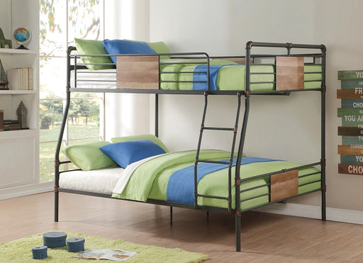 Brantley Sandy Black & Dark Bronze Hand-Brushed Full XL/Queen Bunk Bed - Levi's Discount Furniture (Vineland, NJ)