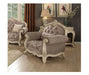 Acme Ragenardus Chair with 1 Pillow in Gray Fabric & Antique White 56022 - Levi's Discount Furniture (Vineland, NJ)