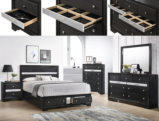 REGATA DRESSER BLACK/SILVER - Levi's Discount Furniture (Vineland, NJ)