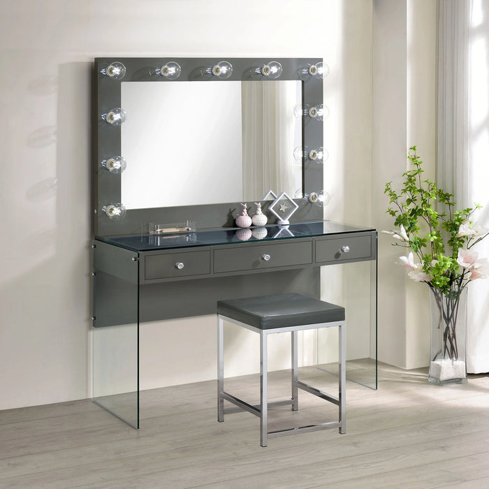Afshan Makeup Vanity Table with LED Mirror - Levi's Discount Furniture (Vineland, NJ)