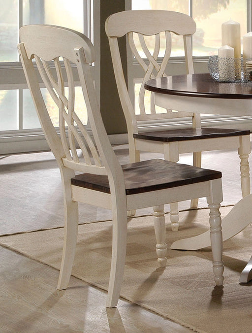 Acme Furniture Dylan Side Chair in Buttermilk and Oak (Set of 2) 70333 - Levi's Discount Furniture (Vineland, NJ)