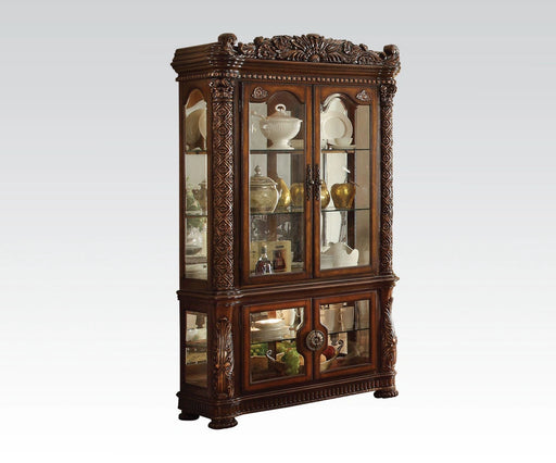 Acme Vendome Curio Cabinet with Mirror Back in Cherry 62023 - Levi's Discount Furniture (Vineland, NJ)