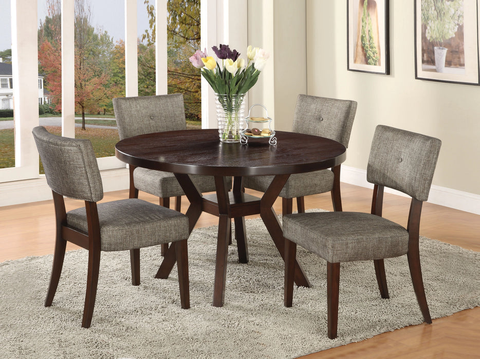 Drake Gray Fabric & Espresso Side Chair - Levi's Discount Furniture (Vineland, NJ)