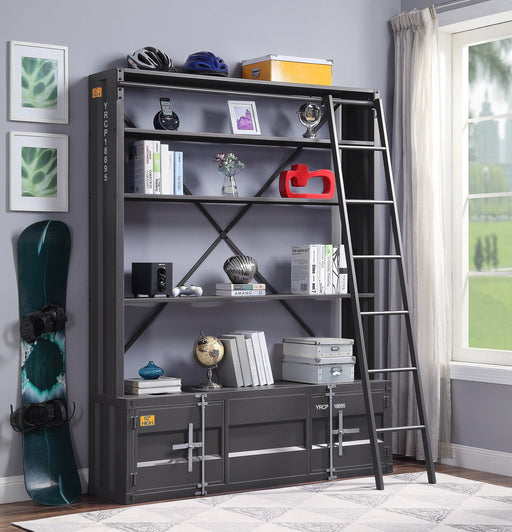 Cargo Gunmetal Bookshelf & Ladder - Levi's Discount Furniture (Vineland, NJ)