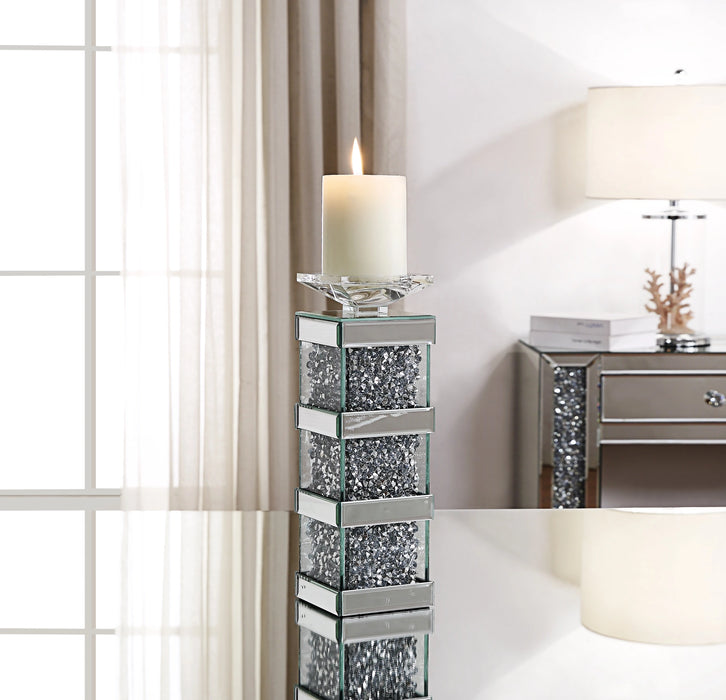 Noralie Mirrored & Faux Diamonds Accent Candleholder - Levi's Discount Furniture (Vineland, NJ)