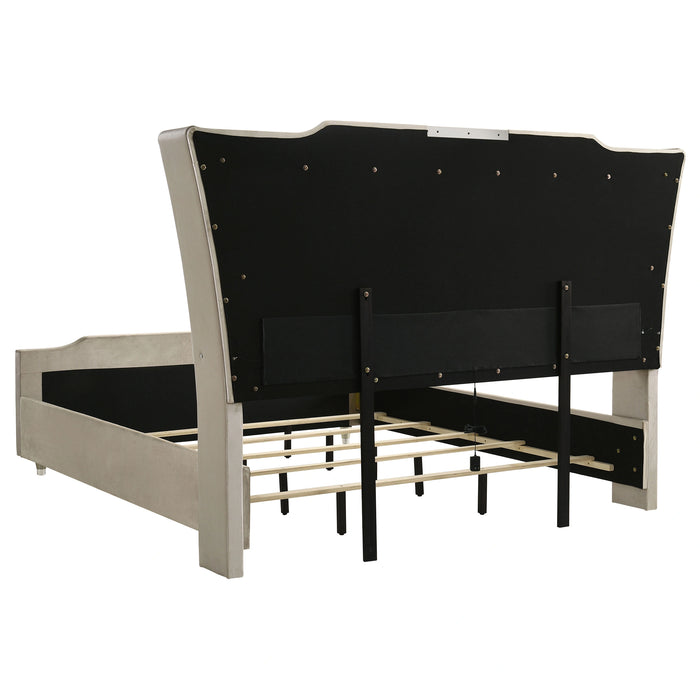 Lorient Wingback Bed with LED Lighting - Levi's Discount Furniture (Vineland, NJ)