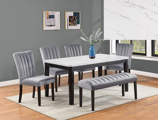 Pascal Dining Table White Top Black Leg - Levi's Discount Furniture (Vineland, NJ)