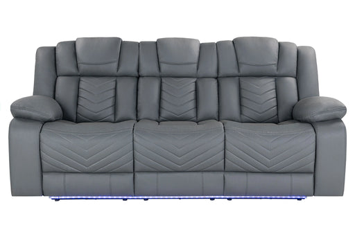 U7068 Grey 10 Power Reclining Sofa with Ddt, Wc and LED