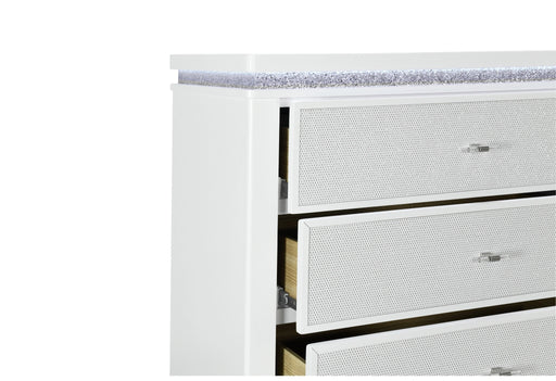 Alina White Bed Group with LED