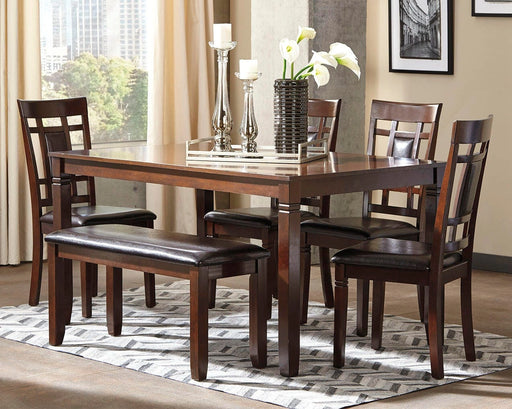 Bennox Dining Table and Chairs with Bench (Set of 6) - Levi's Discount Furniture (Vineland, NJ)