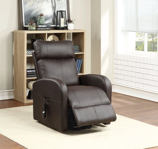 Ricardo Brown PU Recliner w/Power Lift - Levi's Discount Furniture (Vineland, NJ)