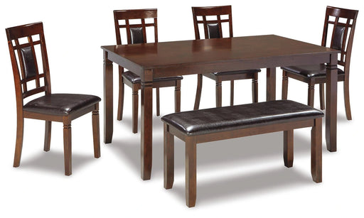 Bennox Dining Table and Chairs with Bench (Set of 6) - Levi's Discount Furniture (Vineland, NJ)