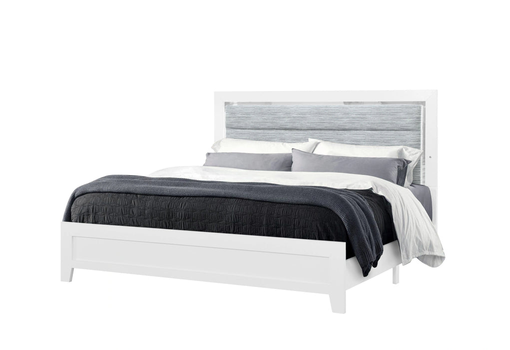 Luccia White Bed with LED