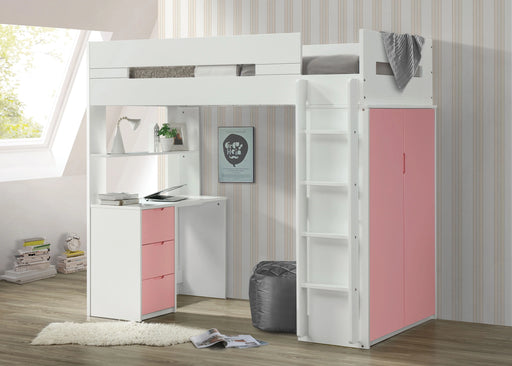 Nerice White & Pink Loft Bed - Levi's Discount Furniture (Vineland, NJ)