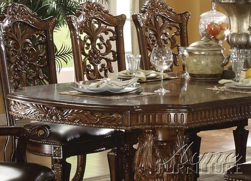 Acme Vendome Double Pedestal Dining Table in Cherry - Levi's Discount Furniture (Vineland, NJ)