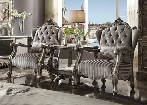 Versailles Velvet & Antique Platinum Chair & 1 Pillow - Levi's Discount Furniture (Vineland, NJ)