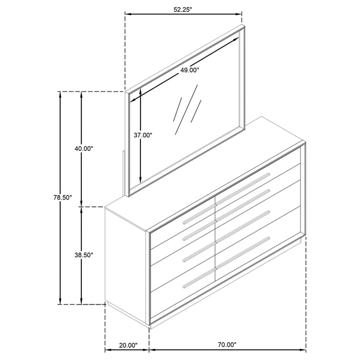 Durango Dresser with Mirror - Levi's Discount Furniture (Vineland, NJ)