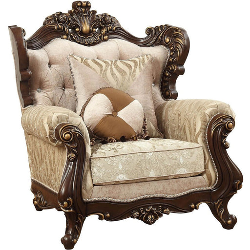 Acme Furniture Shalisa Chair with 2 Pillows in Walnut 51052 - Levi's Discount Furniture (Vineland, NJ)