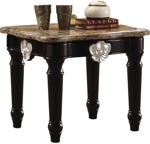 Acme Furniture Ernestine End Table in Marble/Black 82152 - Levi's Discount Furniture (Vineland, NJ)