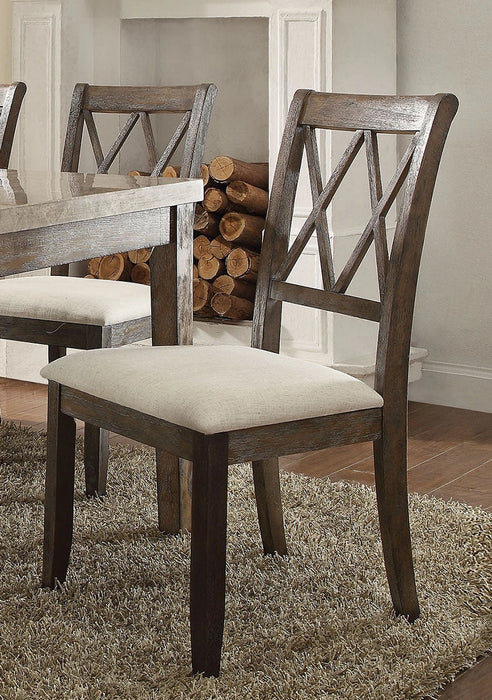 Acme Furniture Claudia Side Chair in Beige and Brown (Set of 2) 71717 - Levi's Discount Furniture (Vineland, NJ)