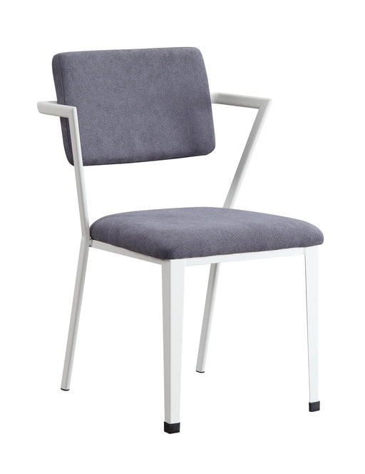 Cargo Gray Fabric & White Chair - Levi's Discount Furniture (Vineland, NJ)