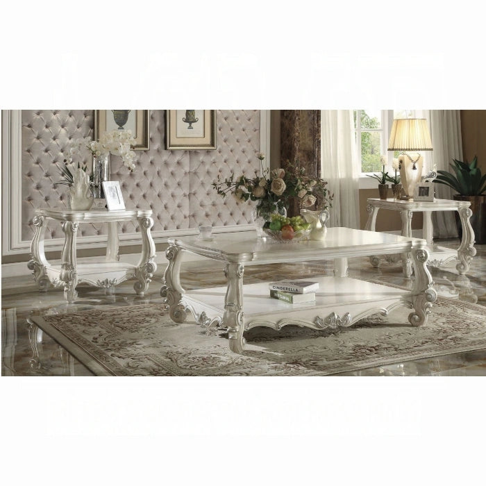 Versailles Bone White Coffee Table - Levi's Discount Furniture (Vineland, NJ)
