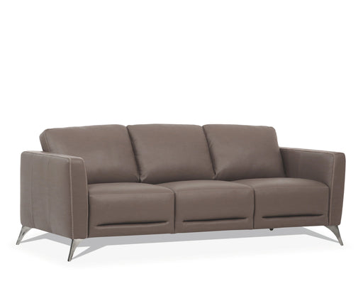Malaga Taupe Leather Sofa - Levi's Discount Furniture (Vineland, NJ)
