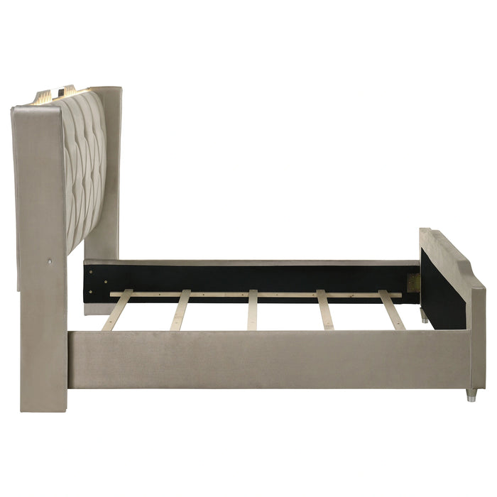 Lorient Wingback Bed with LED Lighting - Levi's Discount Furniture (Vineland, NJ)