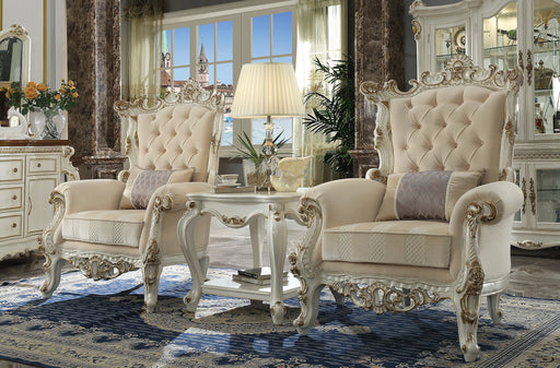 Picardy II Fabric & Antique Pearl Accent Chair & Pillow - Levi's Discount Furniture (Vineland, NJ)