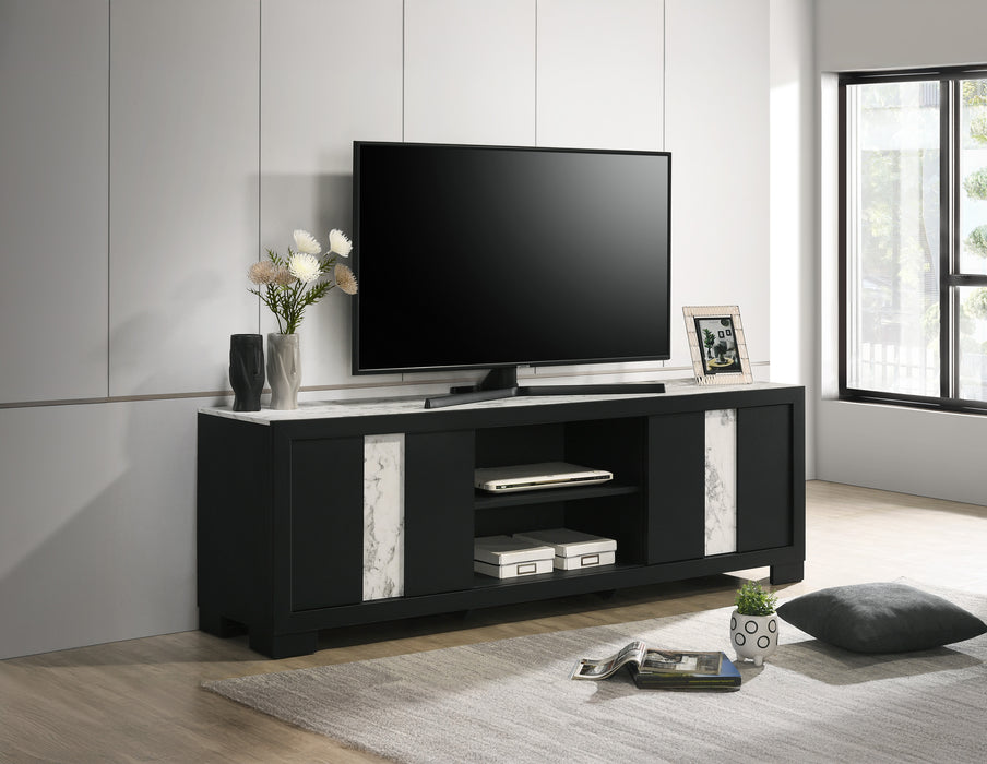 Rangley Tv Stand - Black - Levi's Discount Furniture (Vineland, NJ)