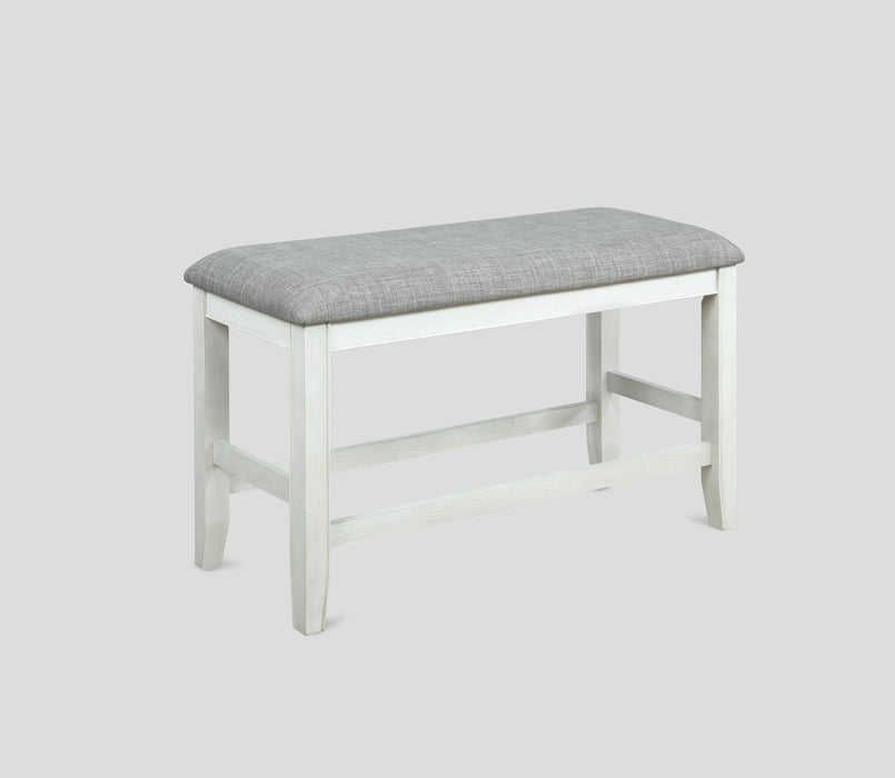 Fulton Counter Height Bench White - Levi's Discount Furniture (Vineland, NJ)