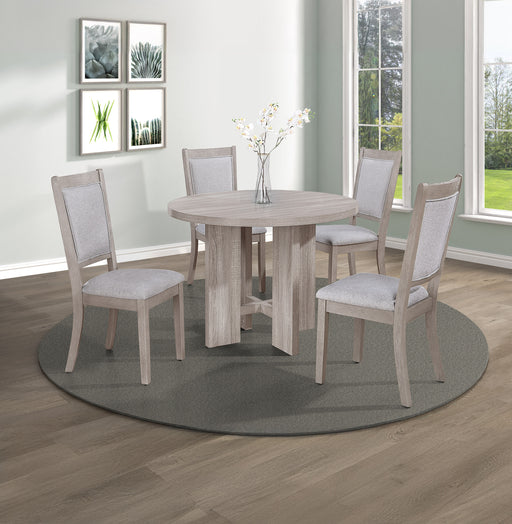 Amara 5-Piece Round Dining Set Drift Wood - Levi's Discount Furniture (Vineland, NJ)