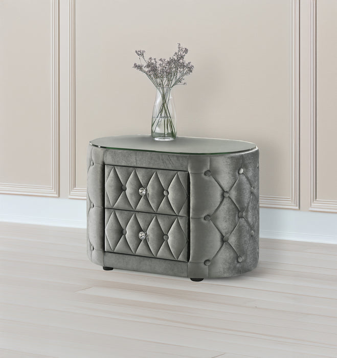 Voltare Nightstand Grey - Levi's Discount Furniture (Vineland, NJ)