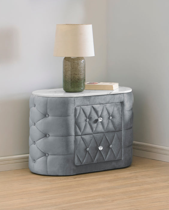 Natalia Nightstand Grey - Levi's Discount Furniture (Vineland, NJ)