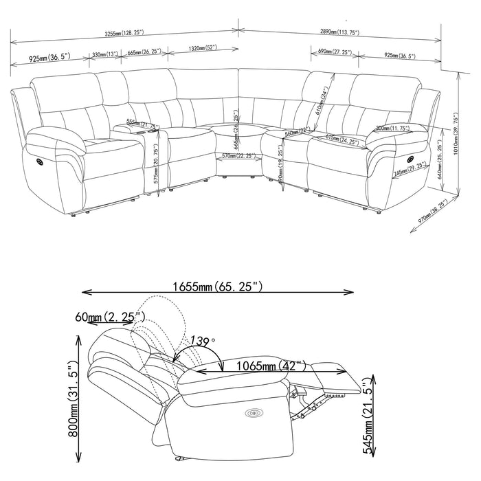 Bahrain Modular Power Reclining Sectional Sofa - Levi's Discount Furniture (Vineland, NJ)