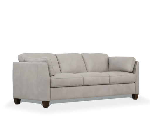 Matias Dusty White Leather Sofa - Levi's Discount Furniture (Vineland, NJ)