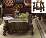 Versailles Cherry Oak & Clear Glass Coffee Table - Levi's Discount Furniture (Vineland, NJ)