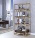 Yumia Gold & Clear Glass Bookshelf - Levi's Discount Furniture (Vineland, NJ)