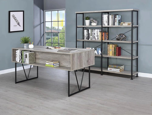 Analiese 4-drawer Writing Desk Grey Driftwood - Levi's Discount Furniture (Vineland, NJ)