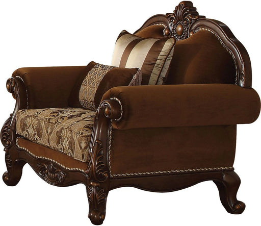 Acme Furniture Jardena Chair with 2 Pillows in Cherry Oak 50657 - Levi's Discount Furniture (Vineland, NJ)