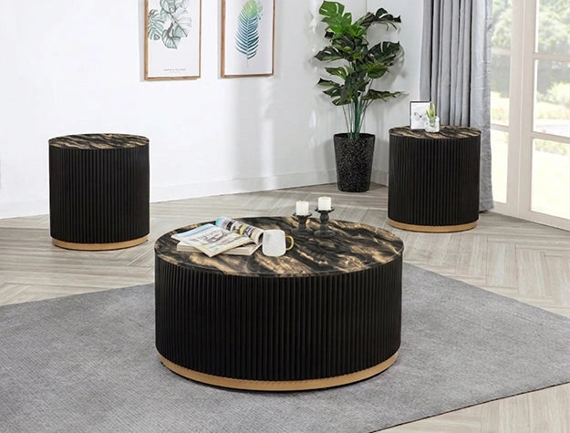Kara End Table Gold Black - Levi's Discount Furniture (Vineland, NJ)