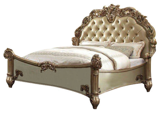Acme Vendome Button Tufted Cal King Bed in Gold Patina 22994CK - Levi's Discount Furniture (Vineland, NJ)
