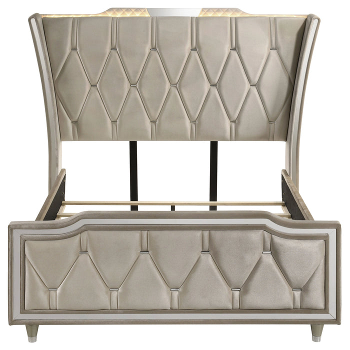 Lorient Wingback Bed with LED Lighting - Levi's Discount Furniture (Vineland, NJ)