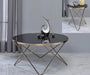 Valora Champagne & Black Glass Coffee Table - Levi's Discount Furniture (Vineland, NJ)