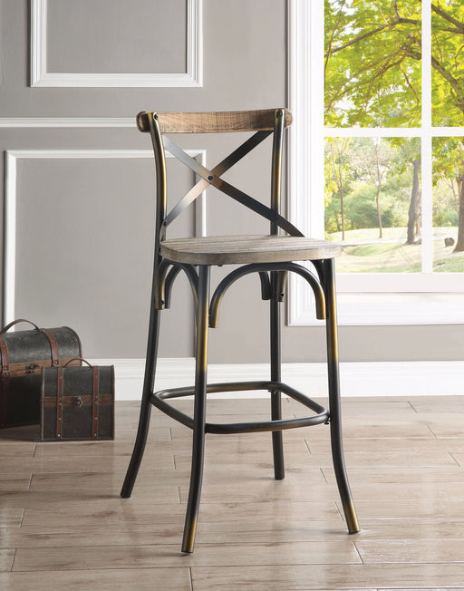 Zaire Antique Copper & Antique Oak Bar Chair (1Pc) - Levi's Discount Furniture (Vineland, NJ)