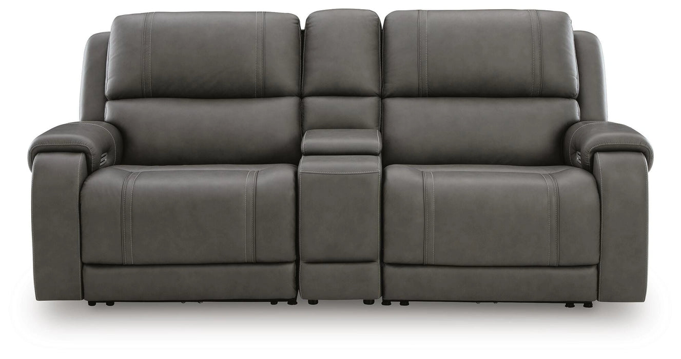 5Z - Pittson Power Reclining Sectional Loveseat with Console - Levi's Discount Furniture (Vineland, NJ)