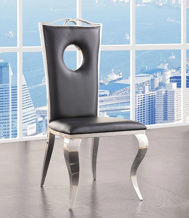 ACME Cyrene Faux Leather Side Chair (Set of 2) in Stainless Steel 62078 - Levi's Discount Furniture (Vineland, NJ)