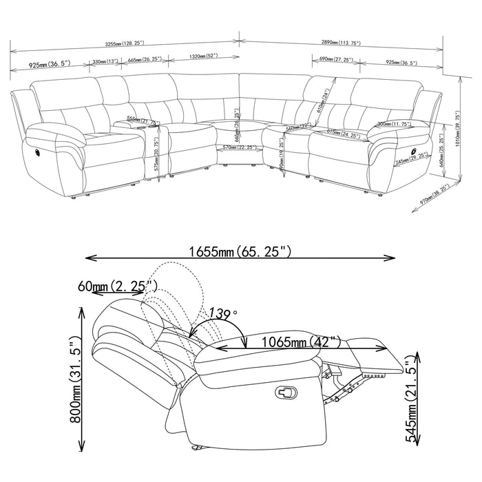 Bahrain Modular Reclining Sectional Sofa - Levi's Discount Furniture (Vineland, NJ)