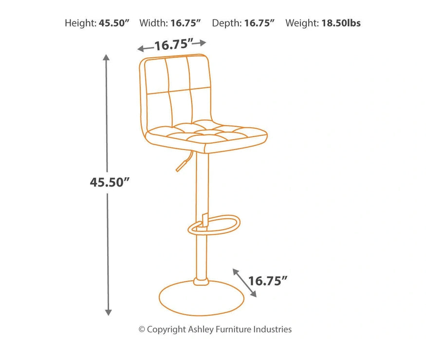 Bellatier Adjustable Height Bar Stool - Levi's Discount Furniture (Vineland, NJ)