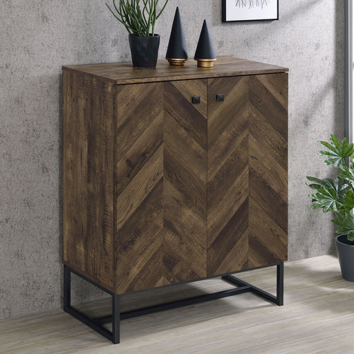 Carolyn 2-door Accent Cabinet Rustic Oak and Gunmetal - Levi's Discount Furniture (Vineland, NJ)